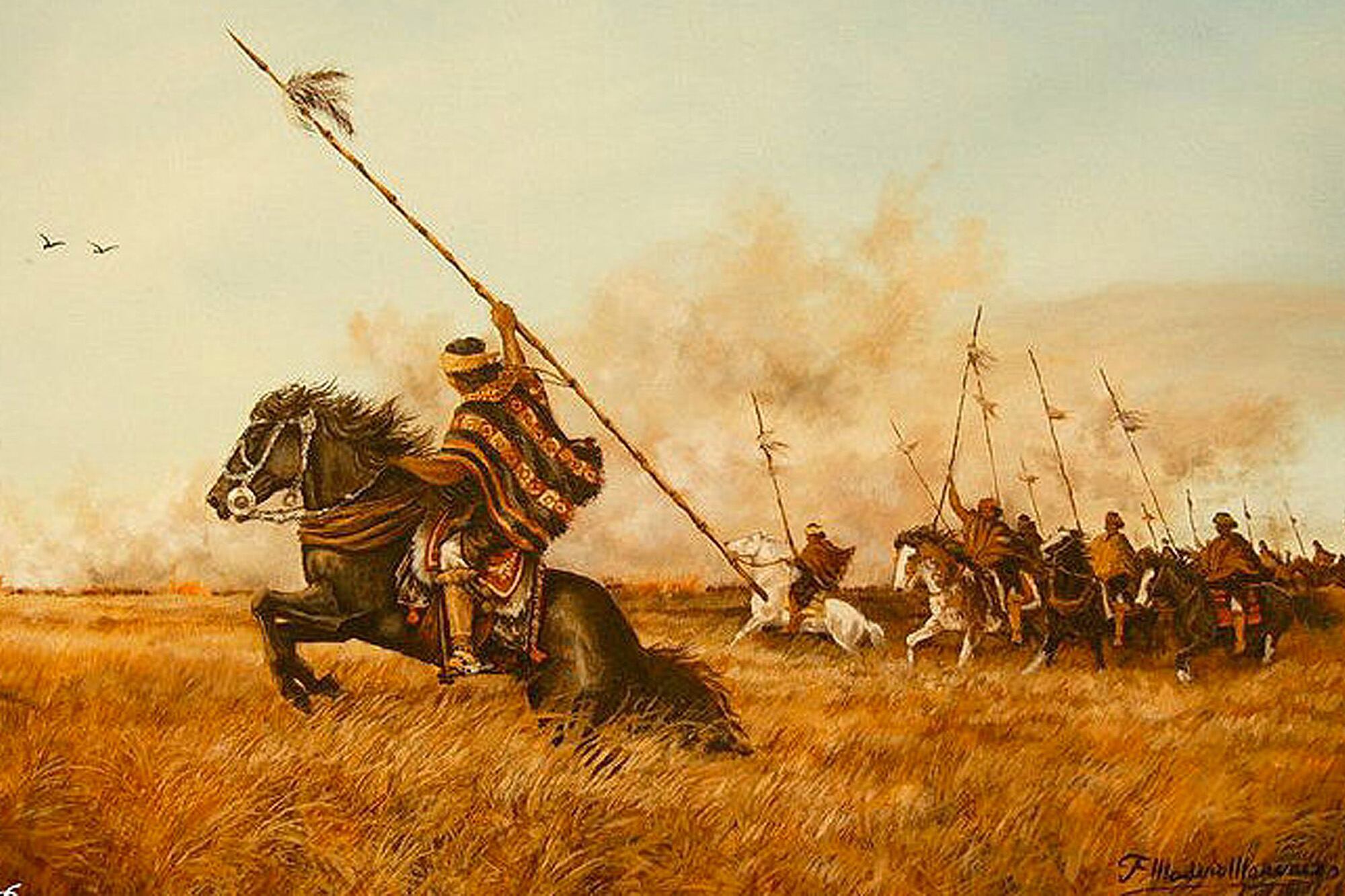 Malón en la llanura pampeana