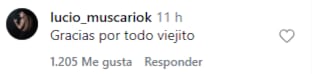 La respuesta de Lucio ante los posteos de su padre