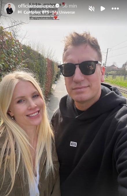 Maxi López y su esposa Daniela Christiansson