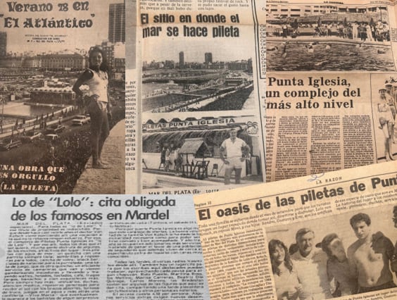“Todo el mundo quería estar”: las míticas piletas de Mar del Plata que reunieron a famosos y terminaron enterradas bajo una plaza 5 Recortes periodísticos de la época que Eric conserva y que muestran cómo las piletas se convirtieron en uno de los grandes escenarios del verano