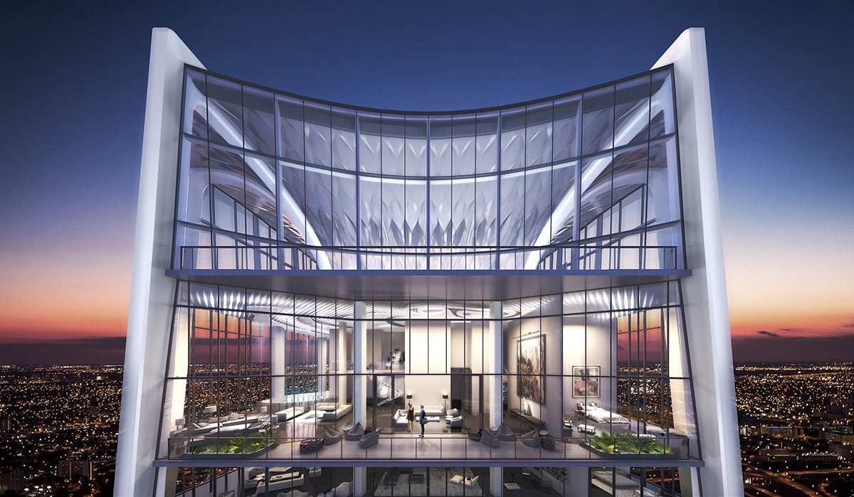 En la torre, que es uno de los edificios más altos del mundo, hay 10 penthouses que coronan la altura