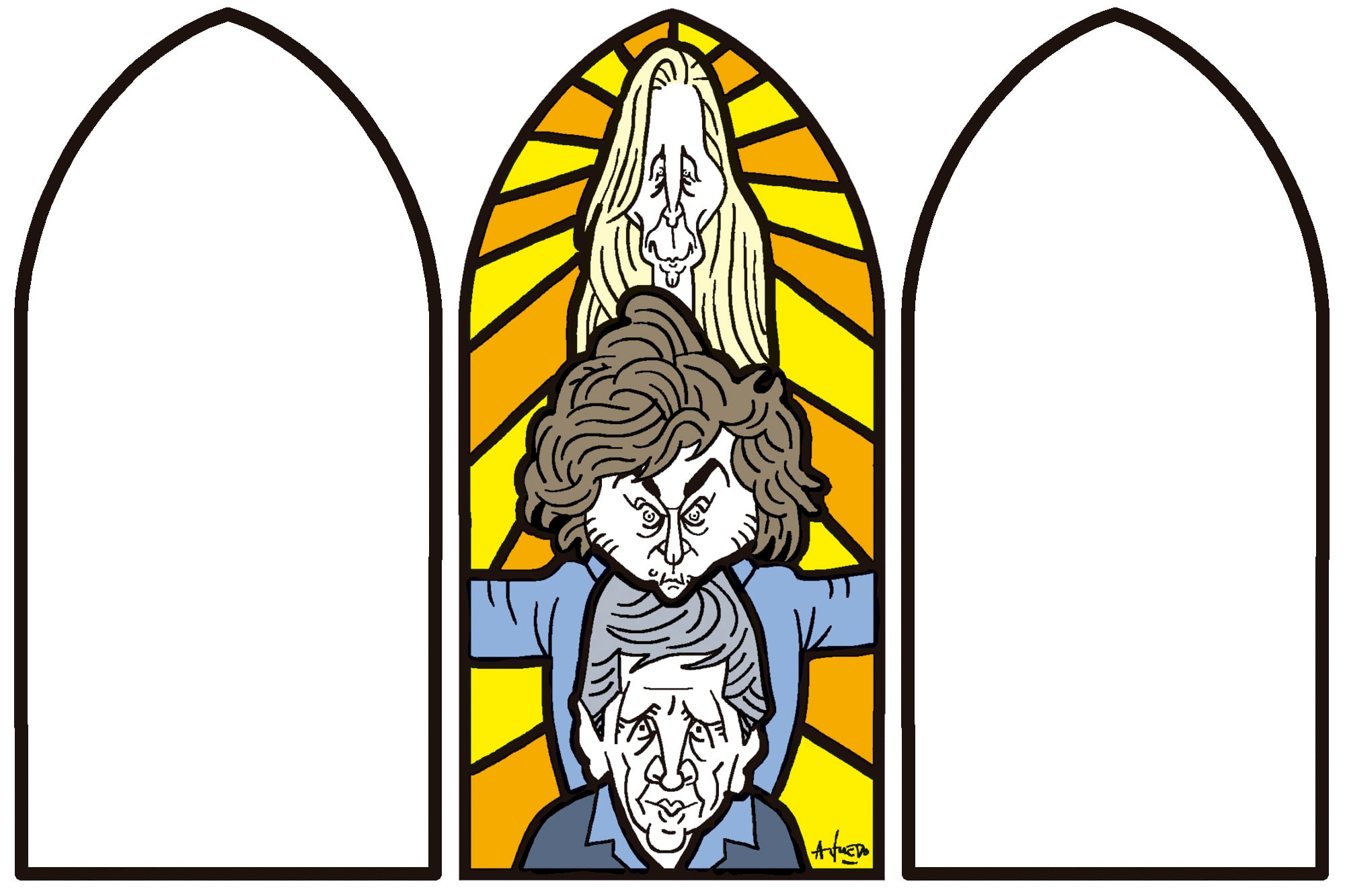 Karina Milei, Javier Milei y Luis Caputo