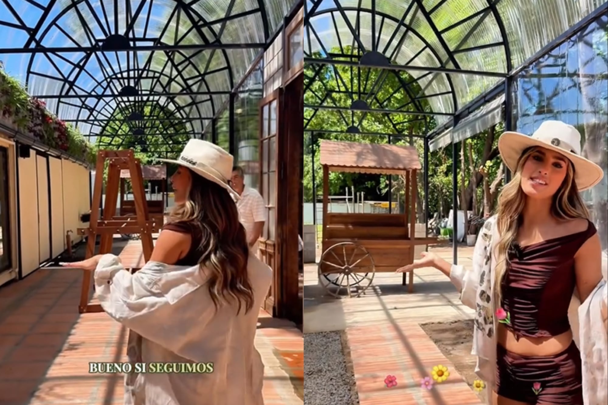 Juli Poggio mostró la intimidad de su nueva cafetería ubicada dentro de un vivero en Pilar (Foto: Captura de video / Instagram @poggiojulieta)