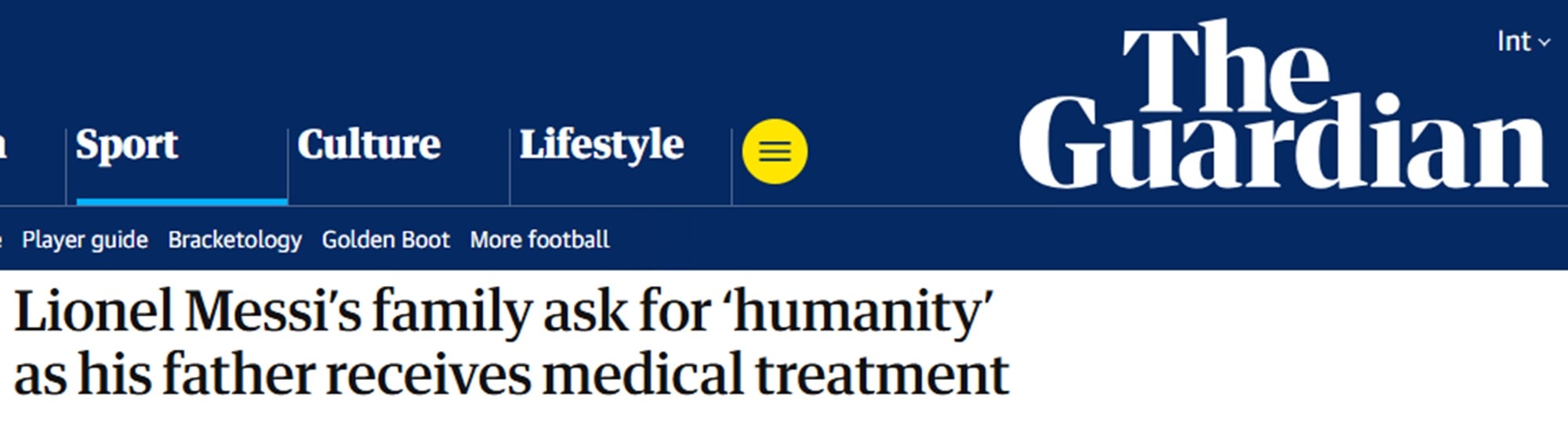 El titular de The Guardian