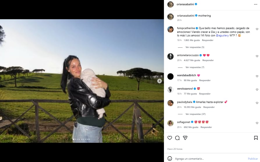 Oriana Sabatini compartió dulces imágenes junto a Gia (Foto: Instagram @orianasabatini)