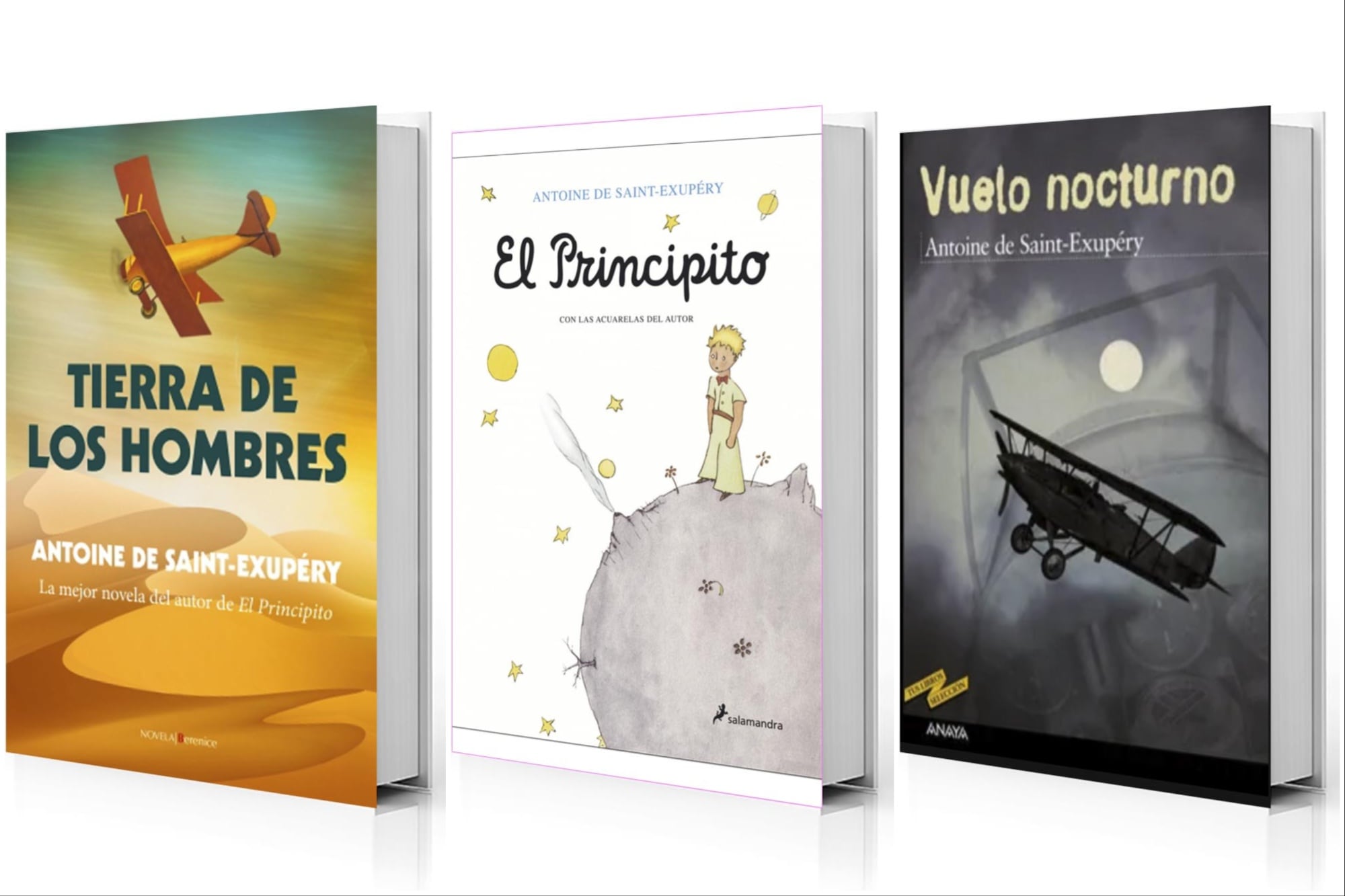 Antoine de Saint-Exupéry creó varias obras literarias populares como Tierra de hombres, El Principito y Vuelo nocturno