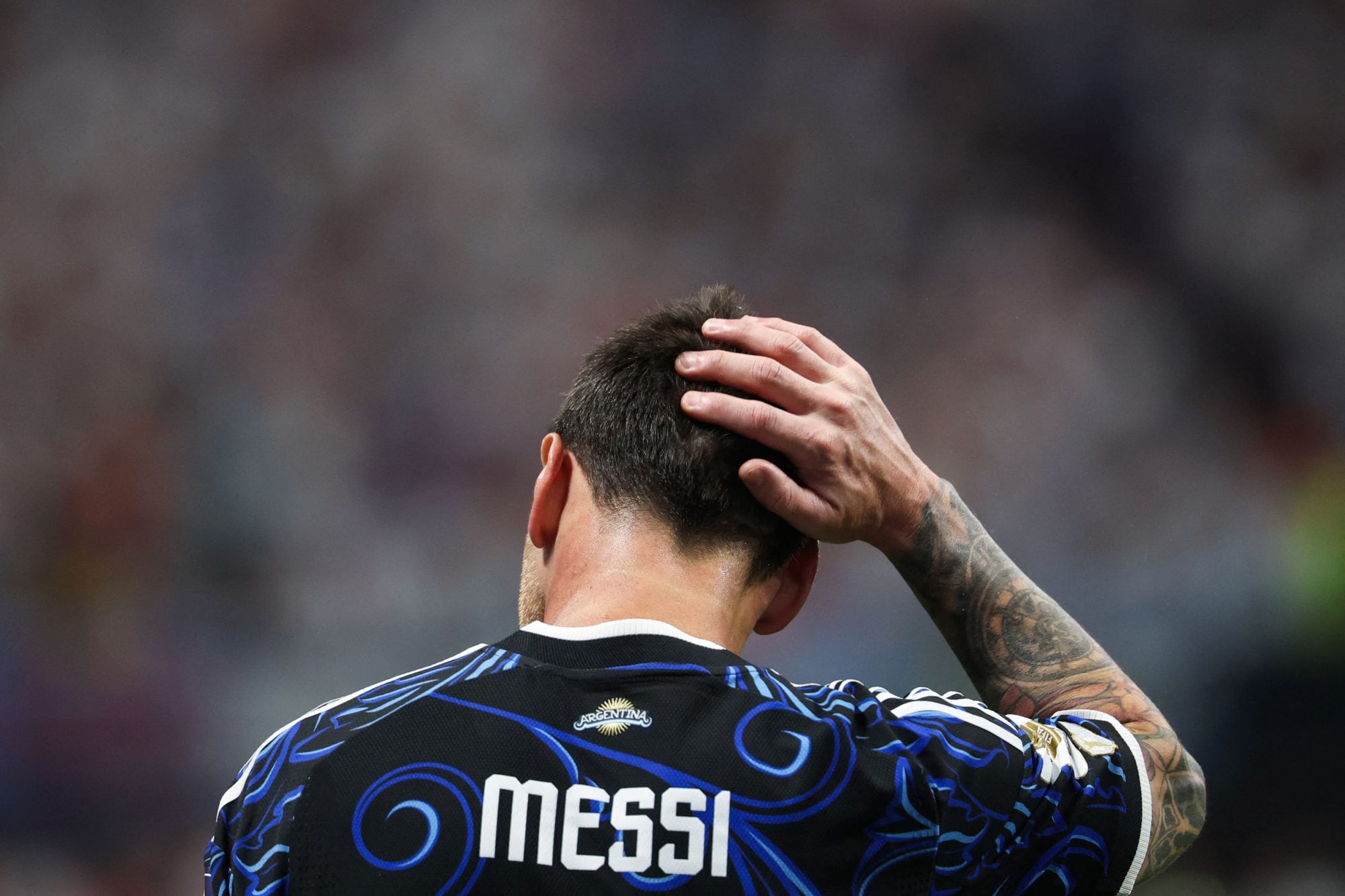 Lionel Messi durante el partido ante Inglaterra