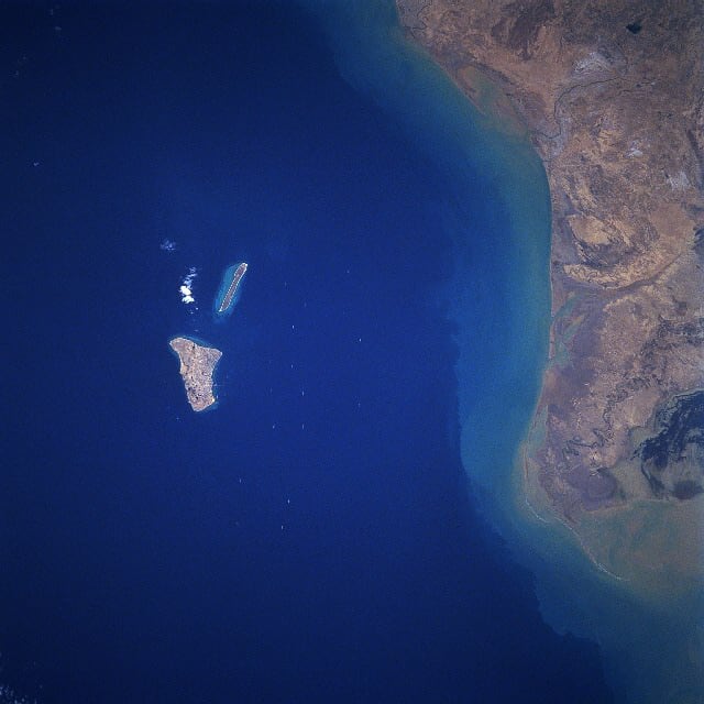 Vista satelital de Kharg