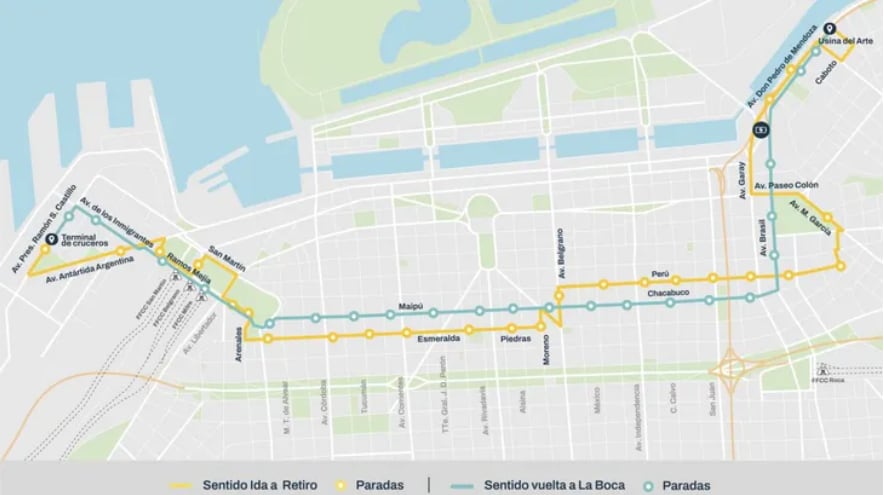 Así quedó el recorrido de este transporte público (Foto: GCBA)