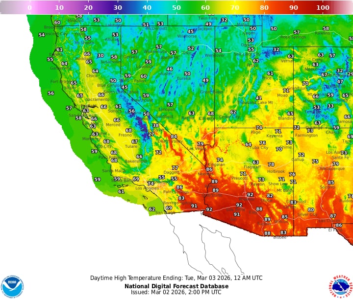 California presenta un marcado descenso de las temperaturas; además, las autoridades emitieron advertencias de viento para terrenos elevados y alertas para pequeñas embarcaciones en la costa