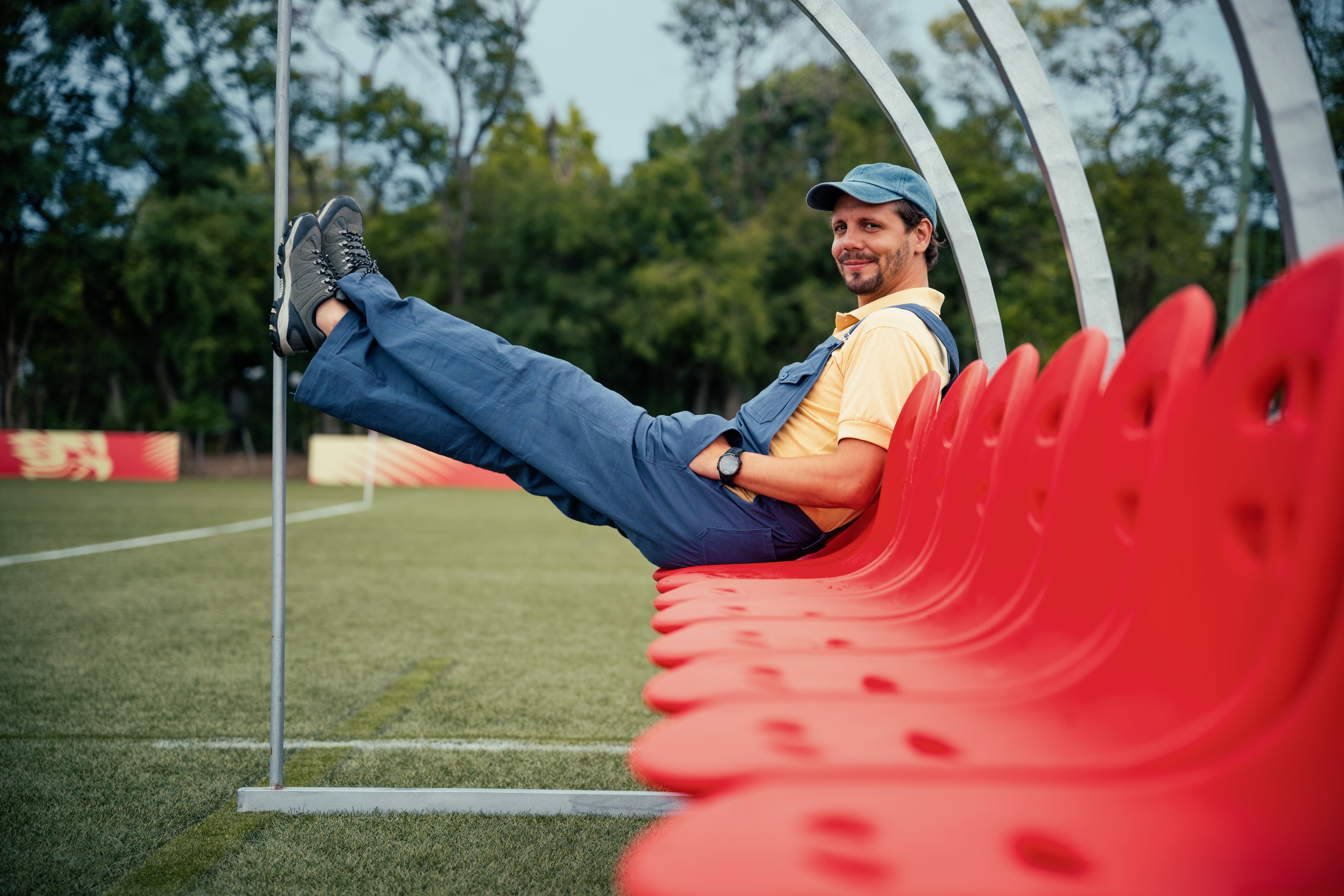 Santiago Stieben en la filmación de O11CE