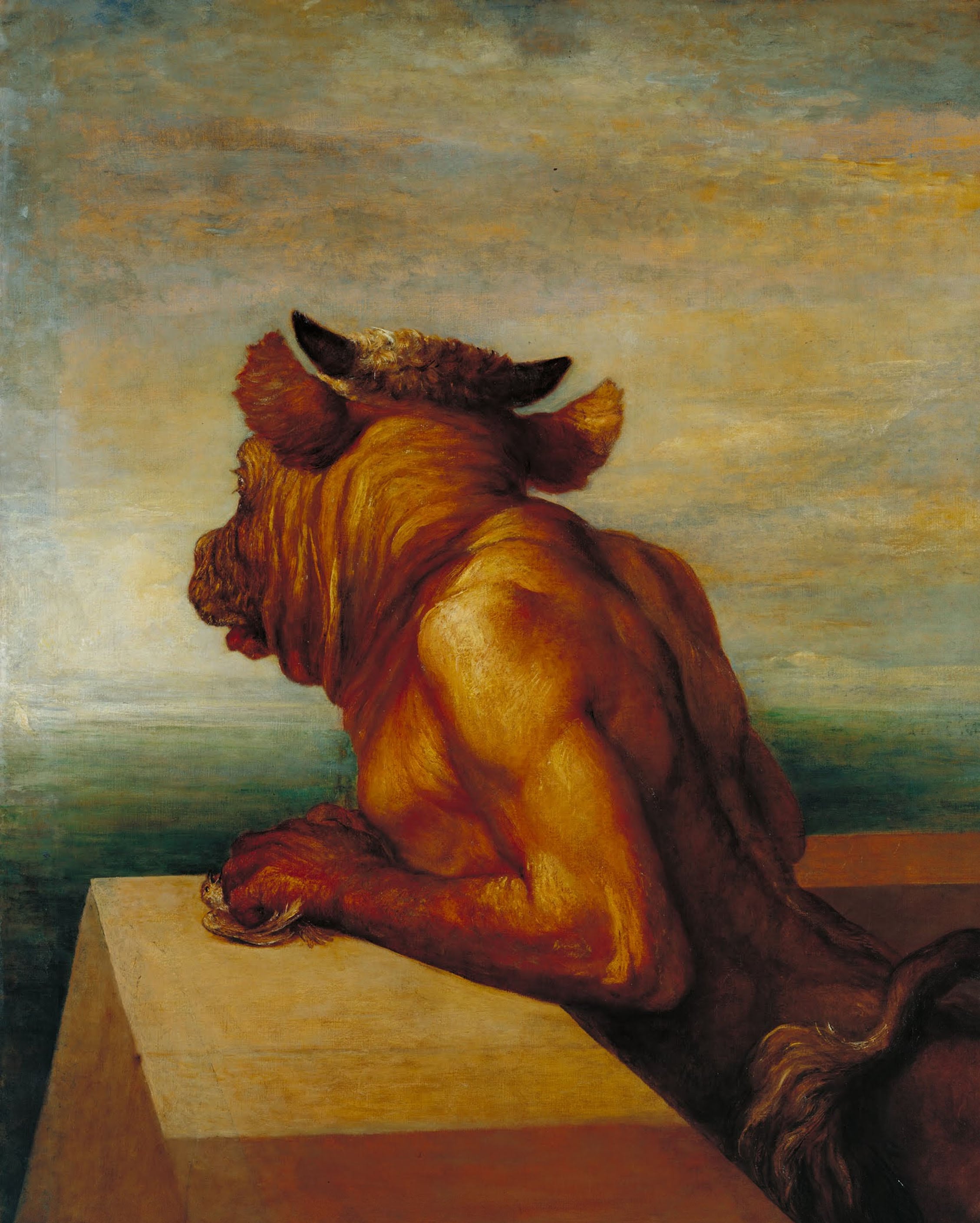 Minotauro, óleo del pintor inglés George Frederic Watts, 1885
