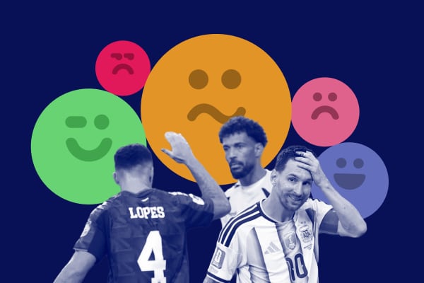 Las emociones de lo hinchas en el partido de Argentina contra Cabo Verde