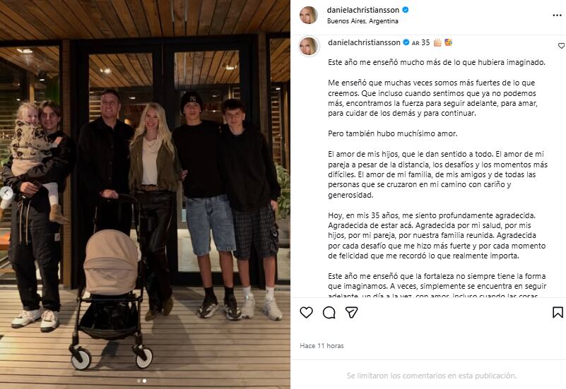 La profunda reflexión de Daniela Christiansson en el día de su cumpleaños (Foto: Instagram @danielachristiansson)