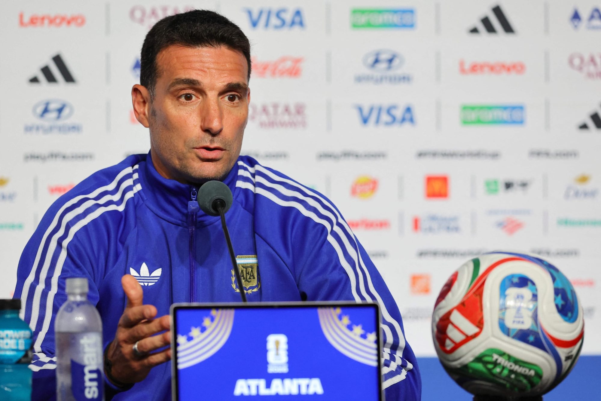 Lionel Scaloni, entrenador de la Argentina, en conferencia de prensa desde Atlanta