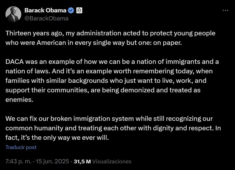 La publicación de Barack Obama