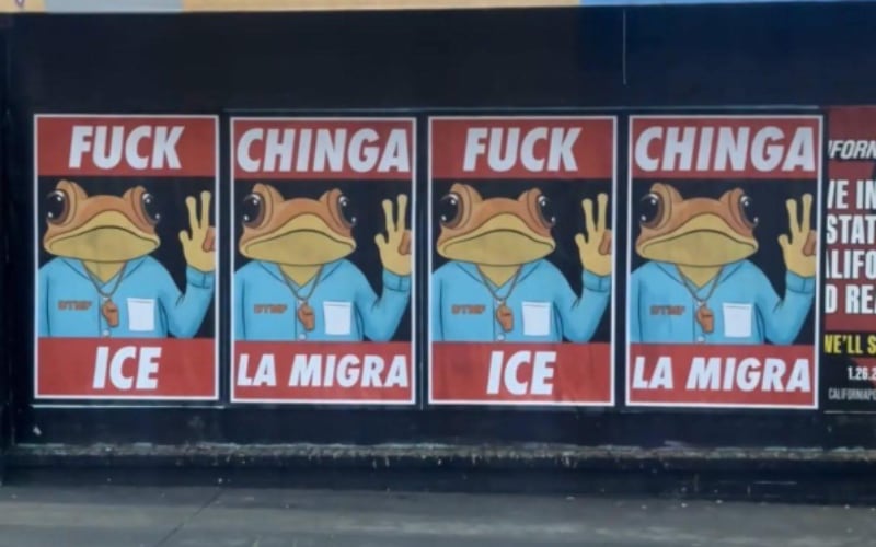 Los manifestantes de San Francisco hicieron uso del sapoconcho, el animal endémico de Puerto Rico que aparece en varios video del álbum