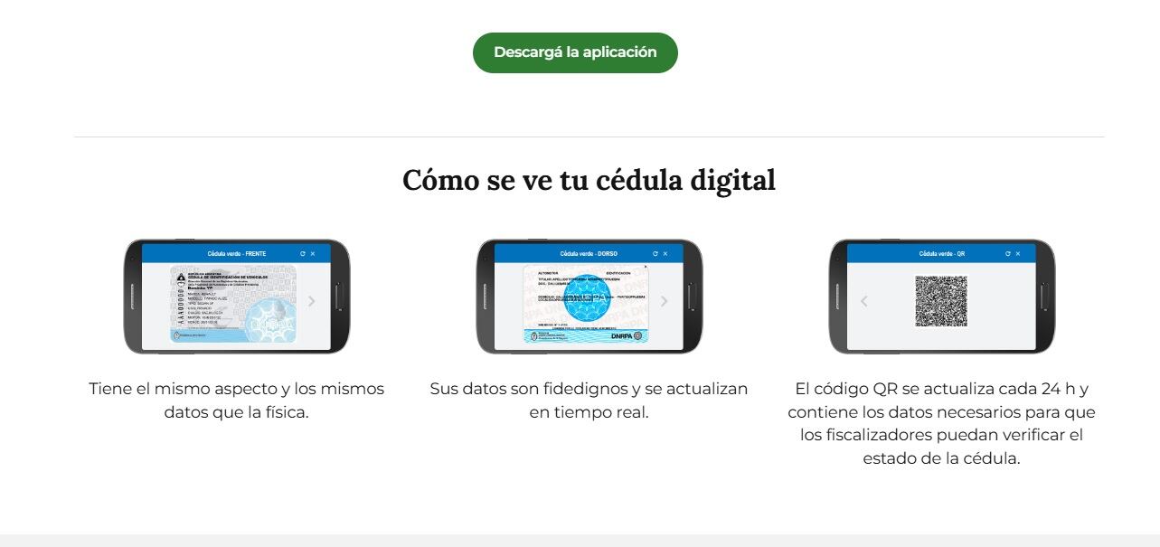 Cómo se ve la cédula digital en la app Mi Argentina