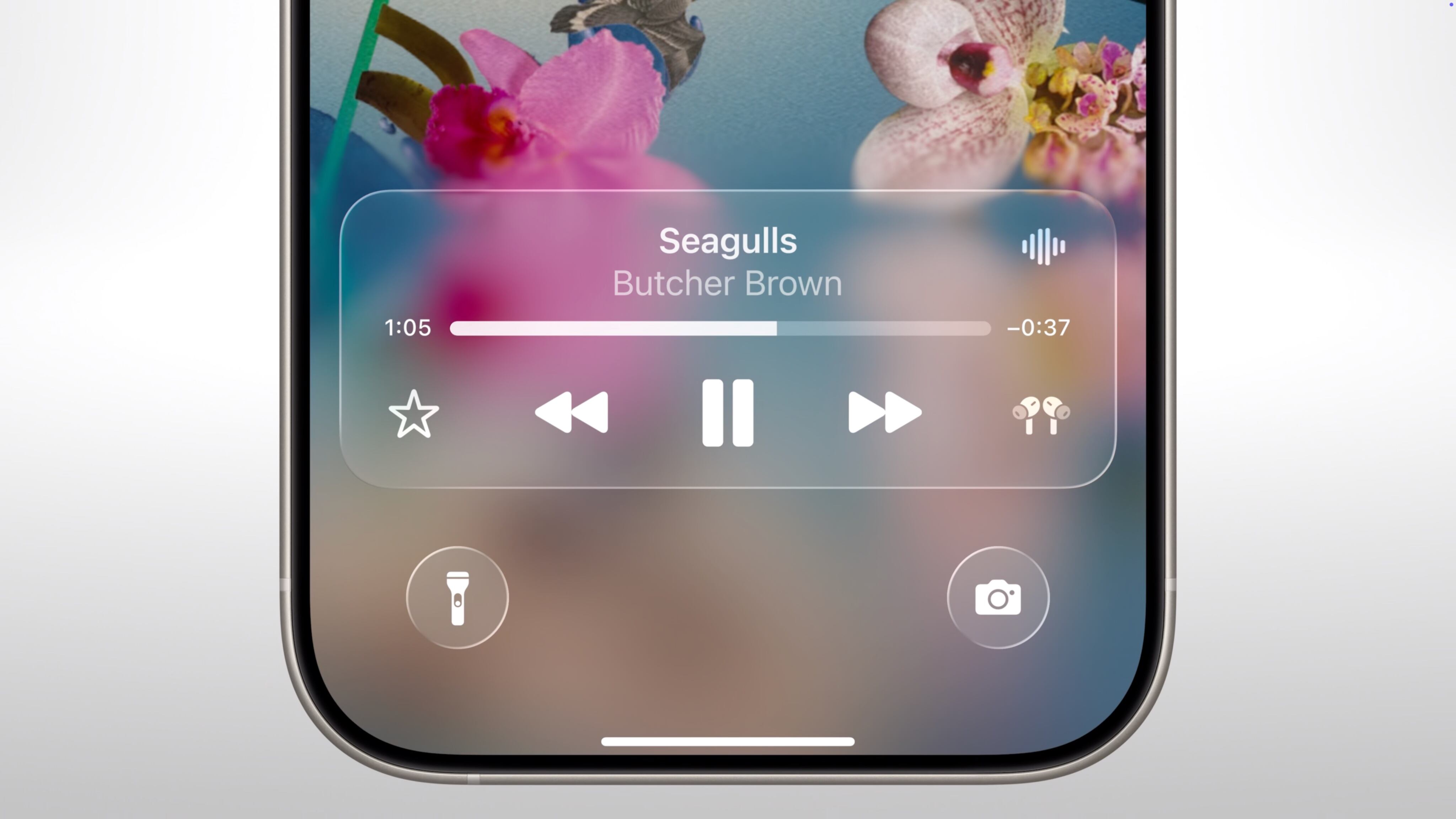 Un ejemplo de cómo se ve iOS 26 con Liquid Glass