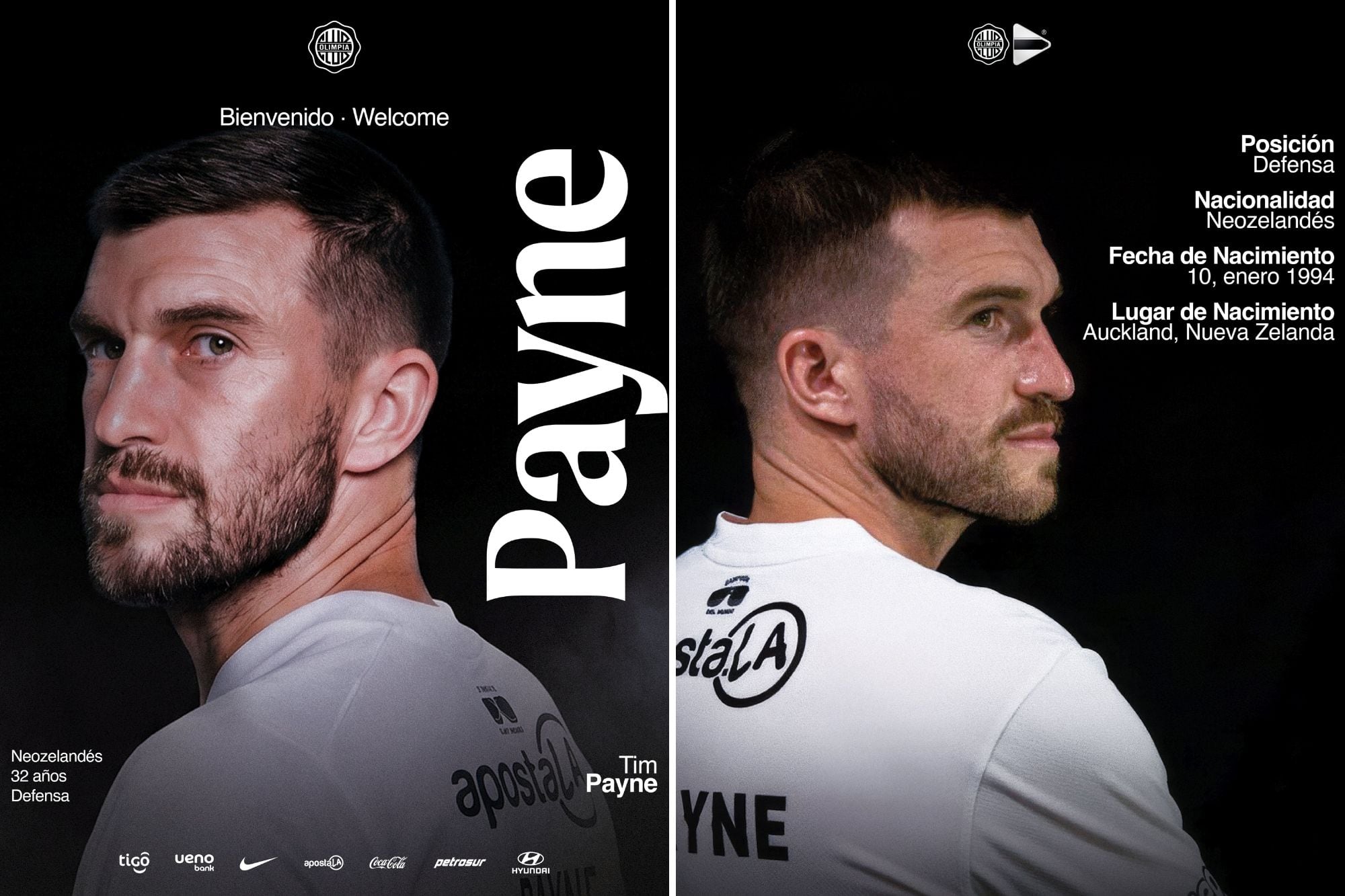 Las primeras imágenes de Tim Payne con la camiseta de Olimpia