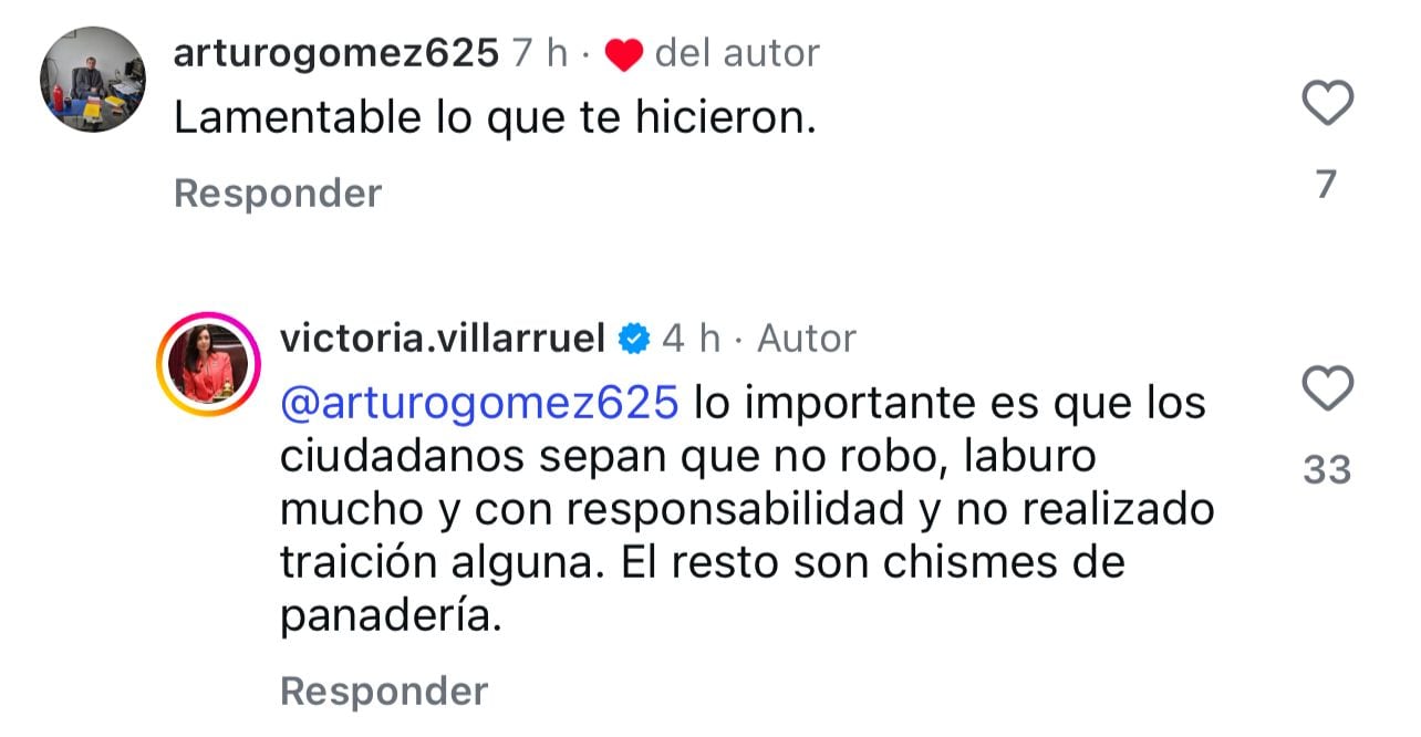 Las respuestas de Villarruel
