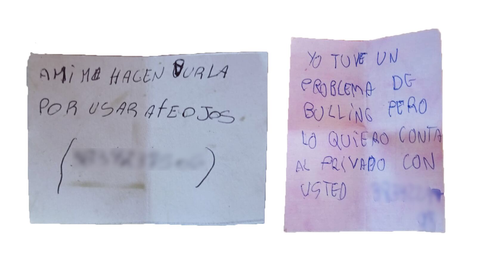 Pedidos de ayuda. Dos de los mensajes que Luana recibe después de cada charla. Como en la mayoría de los casos, los adolescentes le dejan su número de teléfono (blureado para preservar su privacidad) para que los contacte
