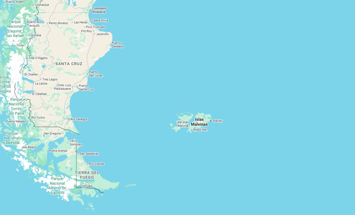 Según se informó, Google Maps no unifica la cartografía para zonas con conflictos de soberanía. La empresa adapta la información según las normativas de cada mercado (Foto: Captura Google Maps)