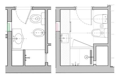 60 centímetros -que se tomaron del dormitorio contiguo- bastaron para correr los sanitarios y que la puerta ya no se choque con el inodoro.