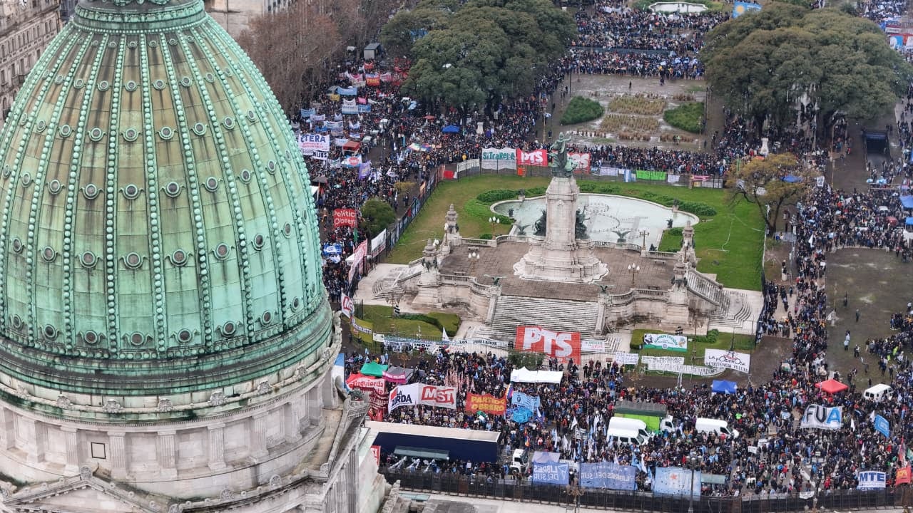 La marcha frente al Congreso