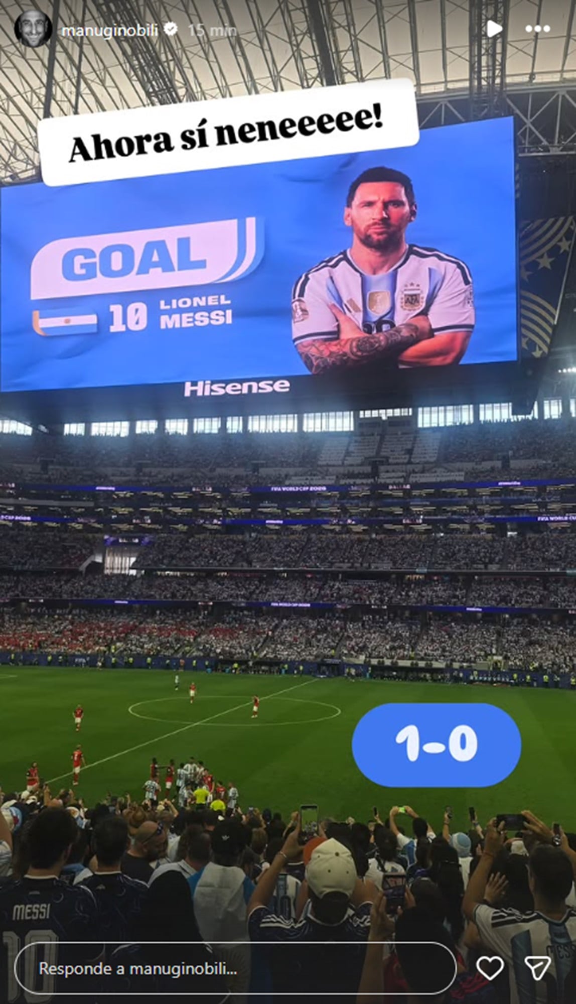 La historia de Manu tras el gol de Messi