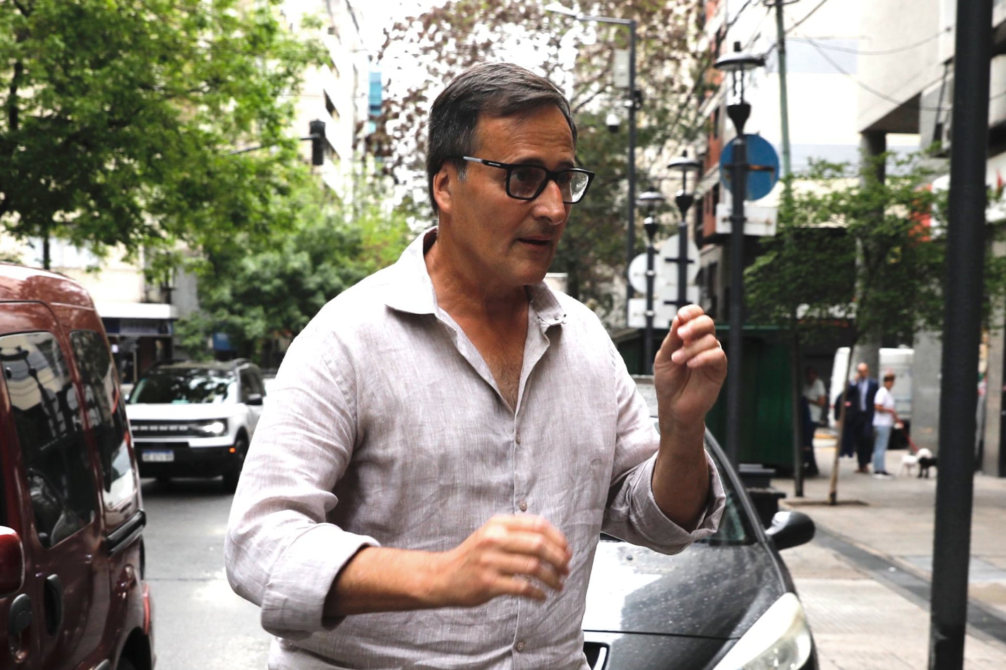 La reacción de Cristian Graf cuando iba a declarar tras las acusaciones de la madre de Diego Fernández Lima