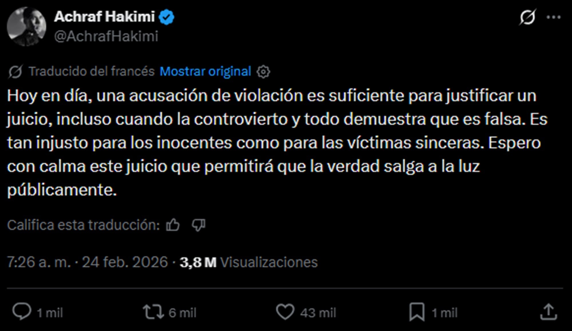 Hakimi y un Mundial de dos caras: capitán del sueño de Marruecos, a juicio por violación y silbado 8 Hakimi y un Mundial de dos caras: capitán del sueño de Marruecos, a juicio por violación y silbado imagen-7