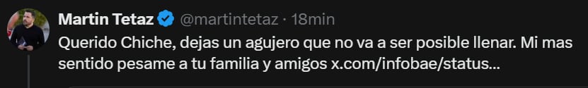 El mensaje de Martín Tetaz