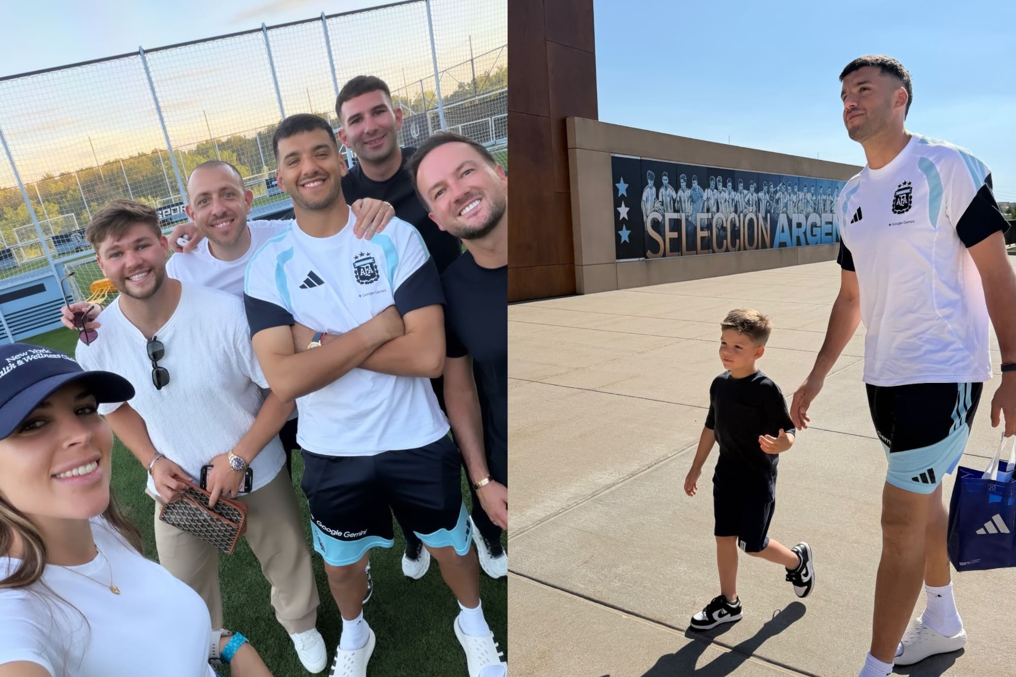 Gerónimo Rulli recibió en el predio a su esposa Rocío Espósito y a su hijo Luca (Foto: Instagram @rocioesposito)