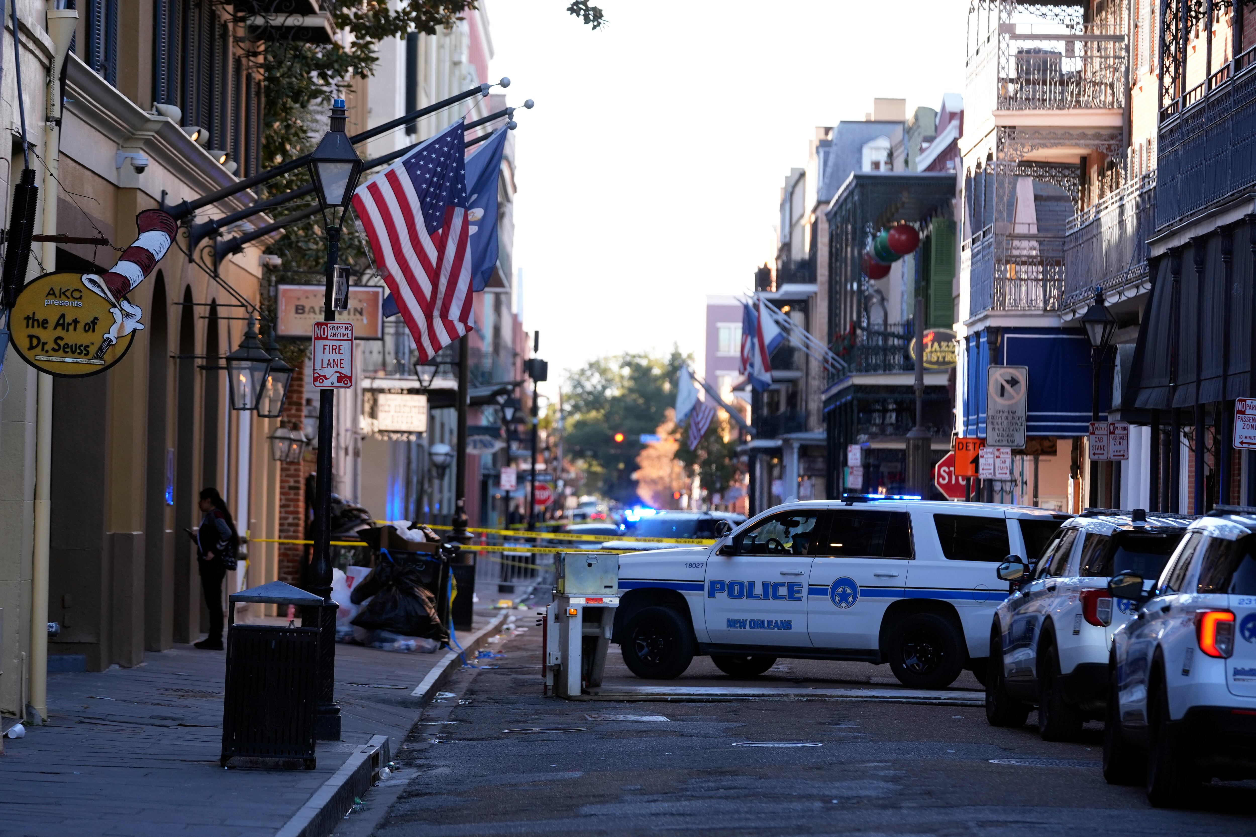 La zona del atentado de Nueva Orleans
