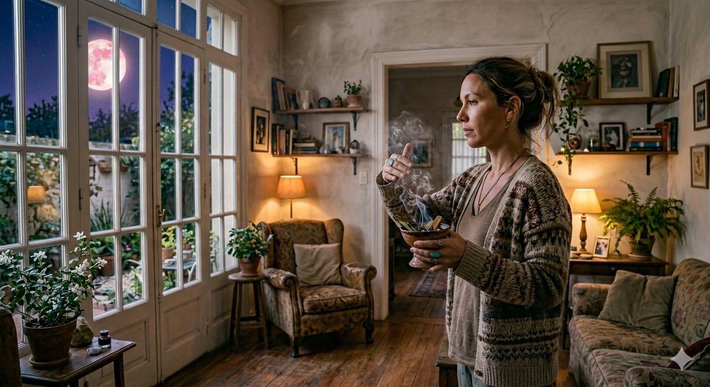 La Luna Rosa se puede aprovechar para sahumar la casa y limpiar sus energías (imagen ilustrativa generada con IA)