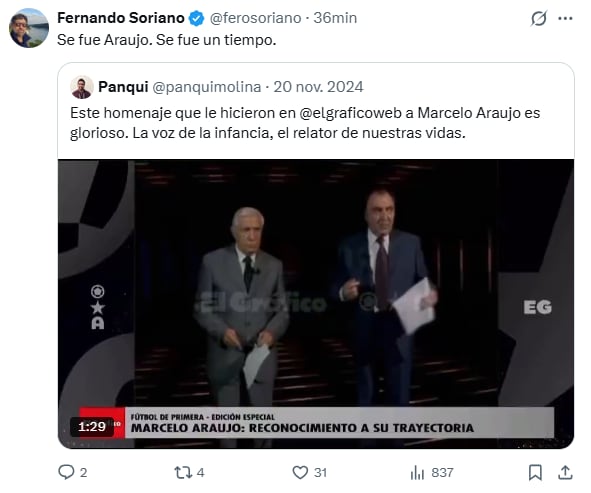 Murió Marcelo Araujo y sus colegas reflejaron su dolor en las redes