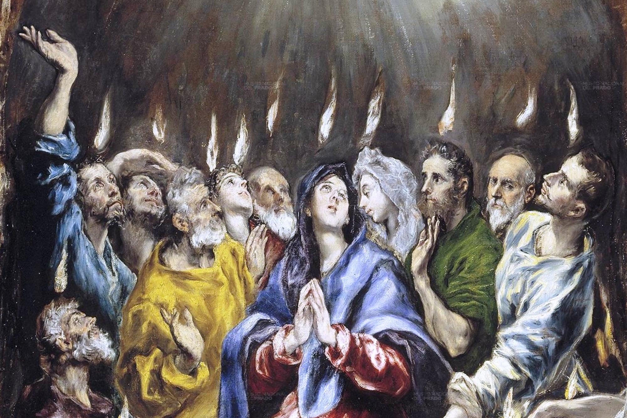 Video: la impactante lluvia de pétalos de rosa en el Panteón de Roma por Pentecostés 6 La obra Pentecostés, de El Greco, representa al Espíritu Santo descendiendo en forma de lenguas de fuego sobre los apóstoles de Jesucristo