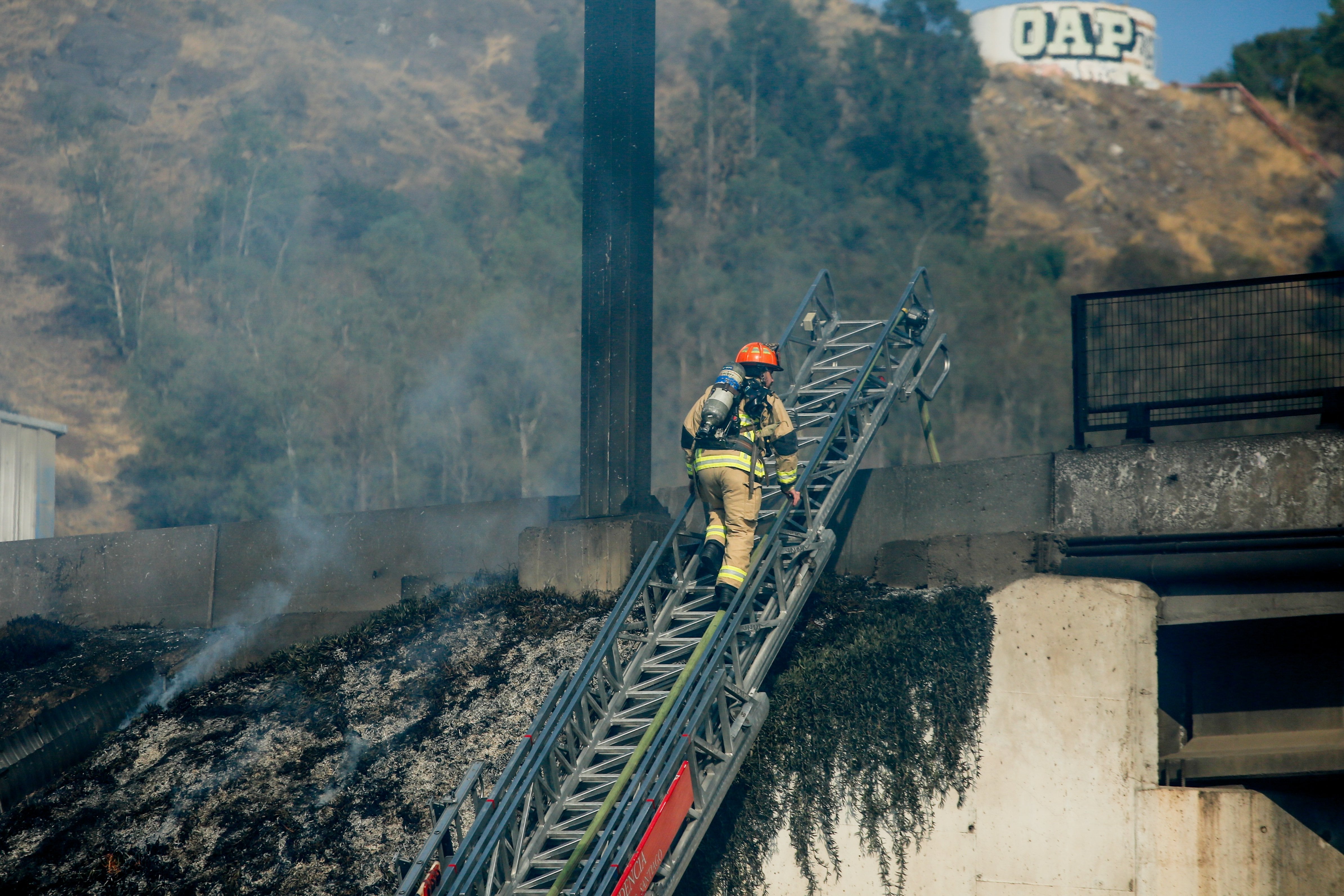 Grupo de bomberos aún trabajan en la zona del hecho