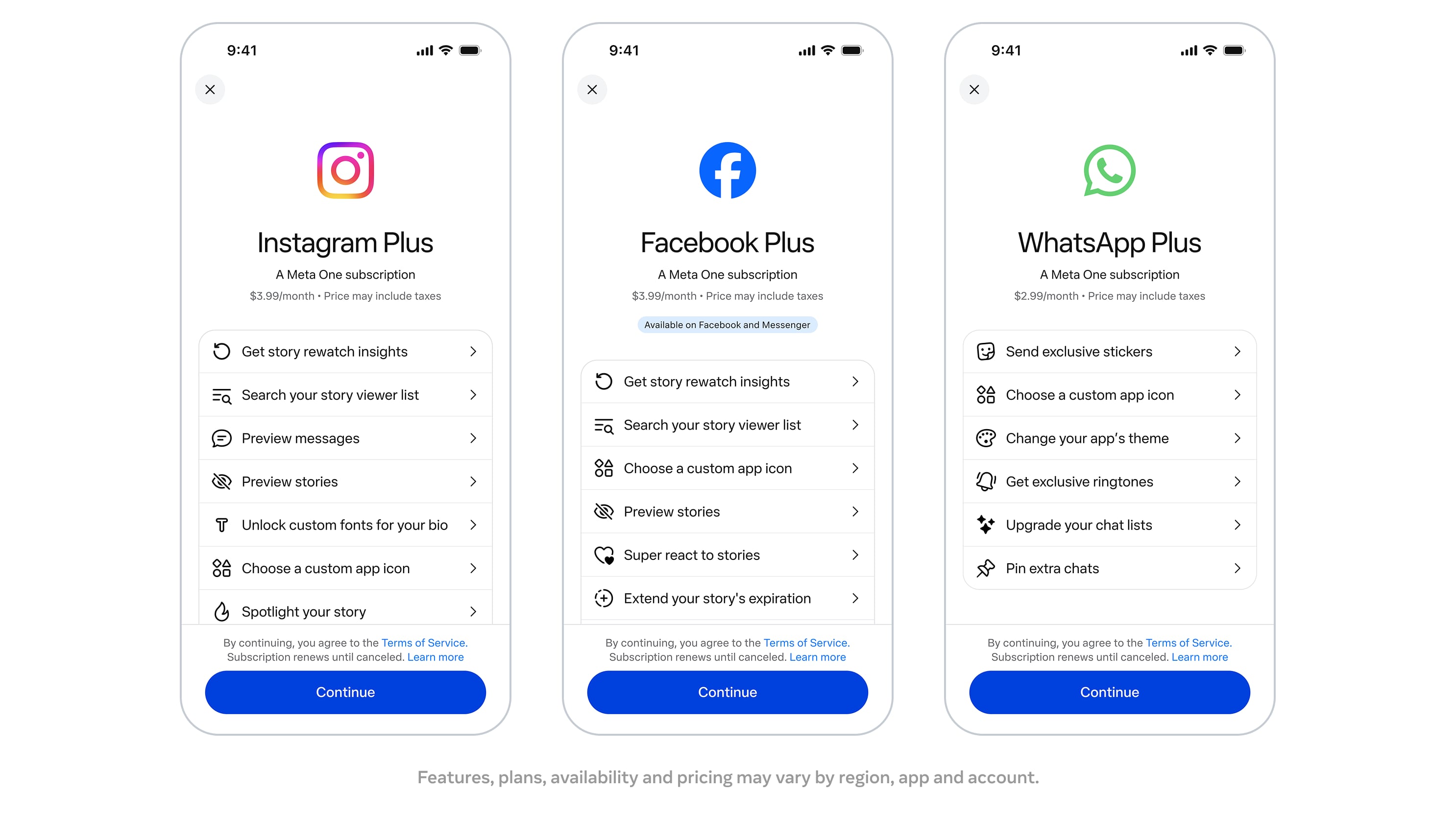 Qué incluyen las nuevas funciones de Instagram Plus, Facebook Plus, WhatsApp Plus