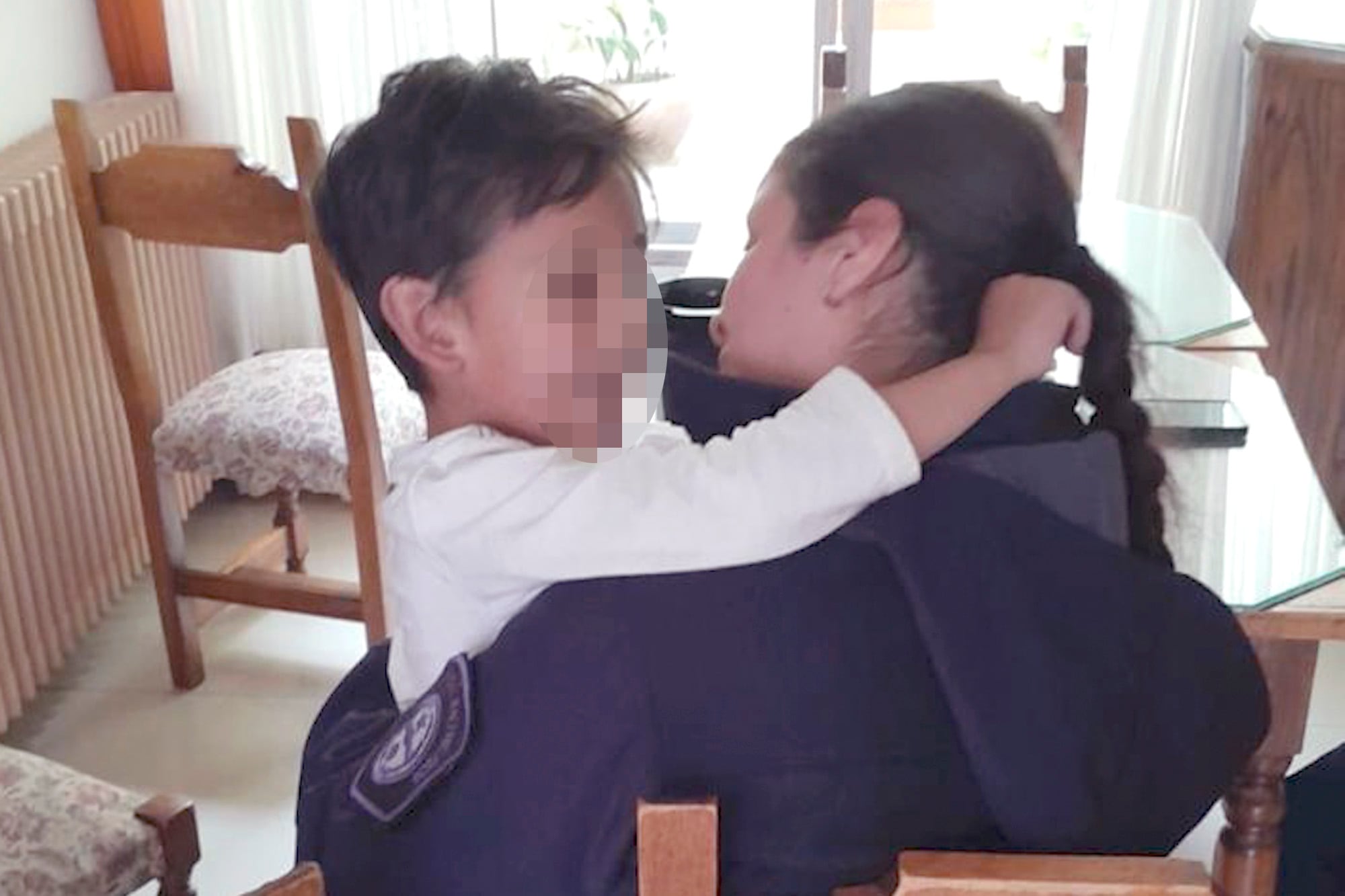 El pequeño luego de ser rescatado por la Policía de Entre Ríos