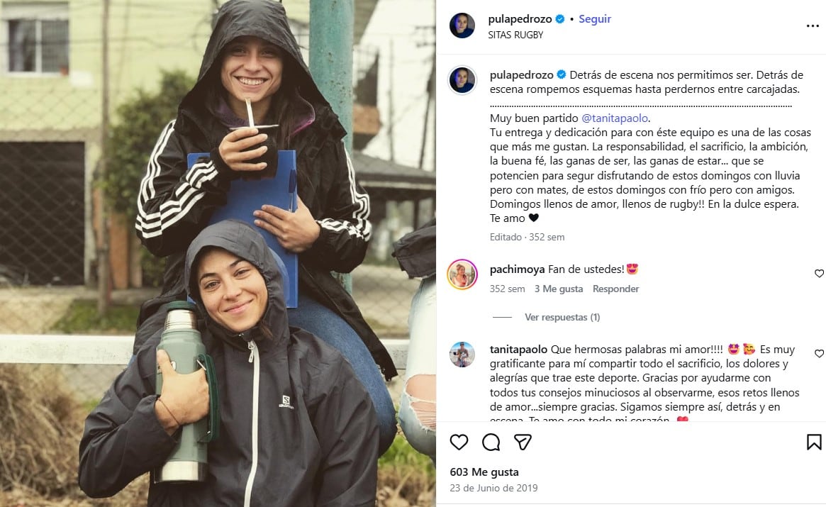 Una de las primeras publicaciones de Paula Pedrozo y Sofía Paolo en las redes