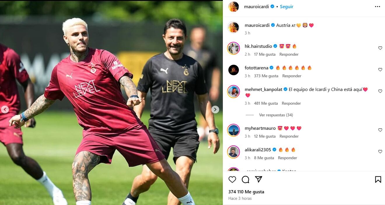 Mauro Icardi se encuentra de pretemporada en Austria