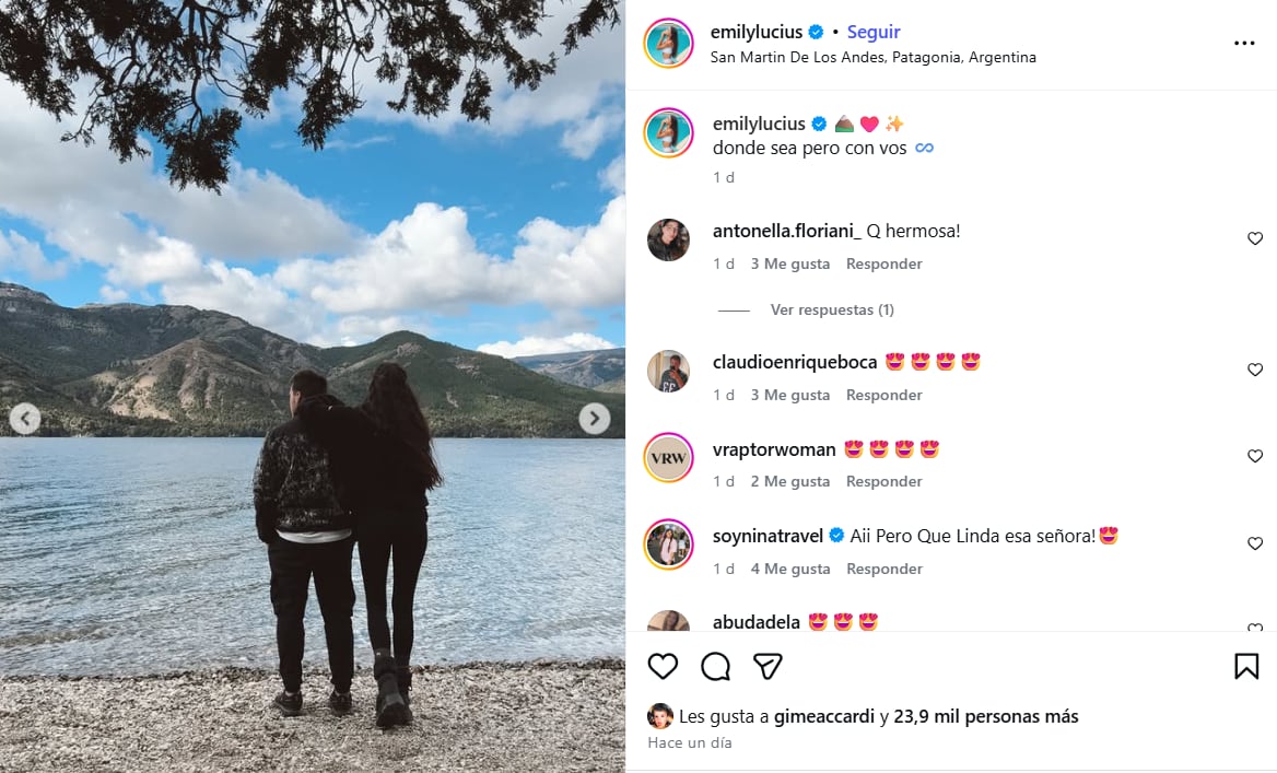 Las tiernas fotos de la pareja en el sur