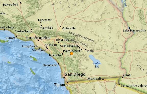 Un sismo de 2,6 de magnitud se registró cerca de la localidad de Anza, en California