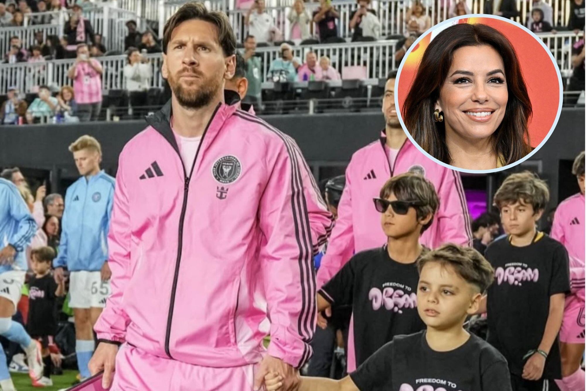 El hijo de Eva Longoria disfrutó plenamente del momento junto a Messi