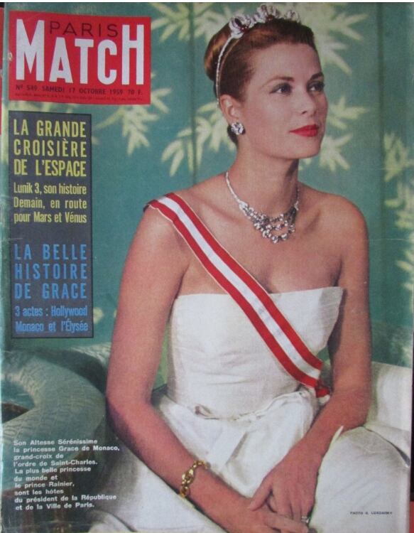 La revista Paris Match, con su enfoque en el glamour y la realeza, ayudó a difundir la imagen de Grace Kelly como un ícono de estilo y elegancia (Foto: beyondgracekelly.com)