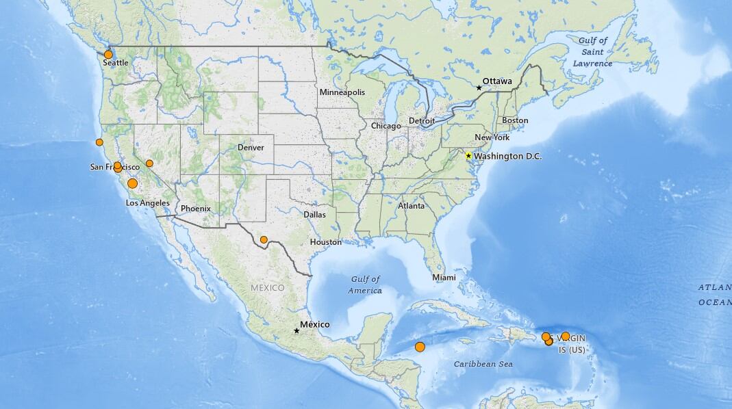 El registro de temblores en EE.UU. en las últimas 24 horas