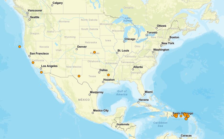 Los temblores ocurridos en EE.UU. durante las últimas horas