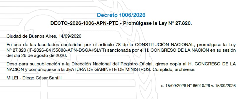 El Decreto con el que se promulgó la ley